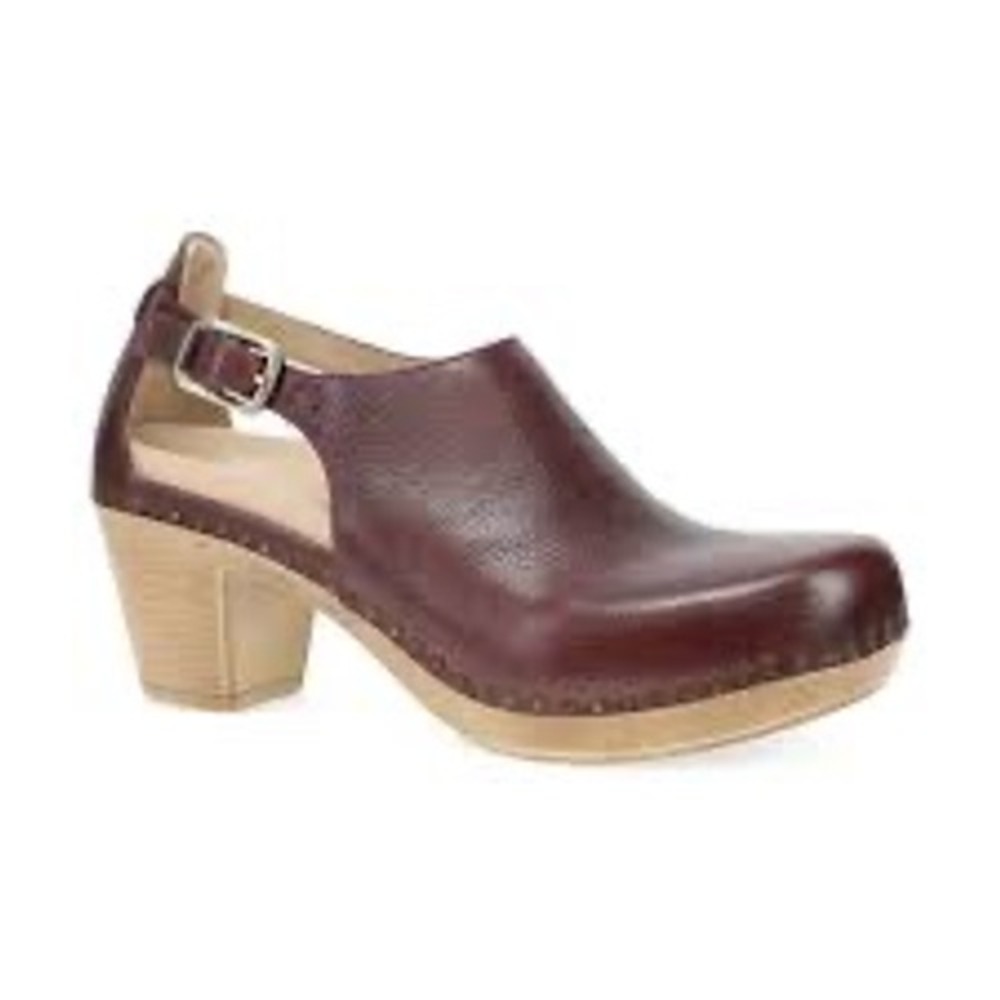 Dansko Brown Leather Slingback Clog Heels
